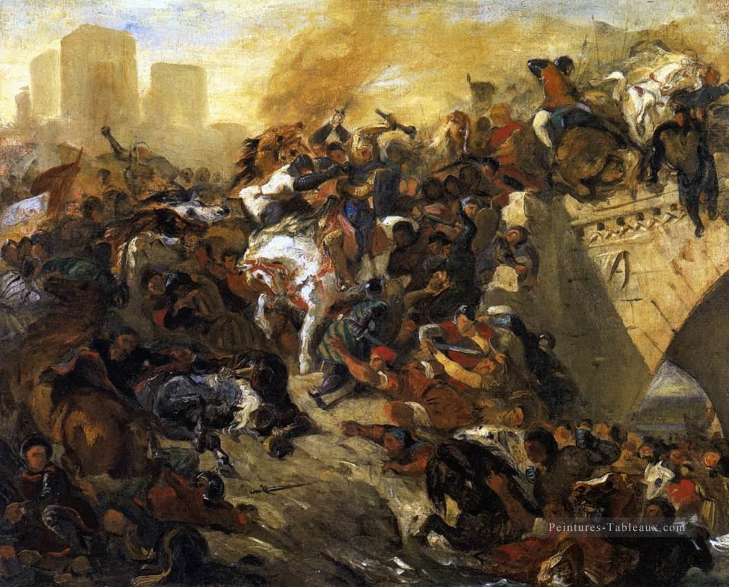 La bataille de Taillebourg brouillon romantique Eugène Delacroix Peintures à l'huile